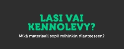 Lasi vai kennolevy kasvihuoneeseen