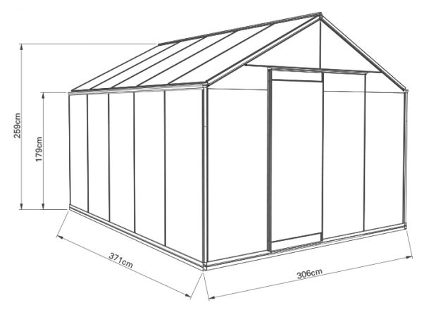 Kasvihuone ACD Prestige 11,4 m² turvalasilla