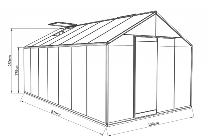 Växthus ACD Prestige 15,9 m² säkerhetsglas