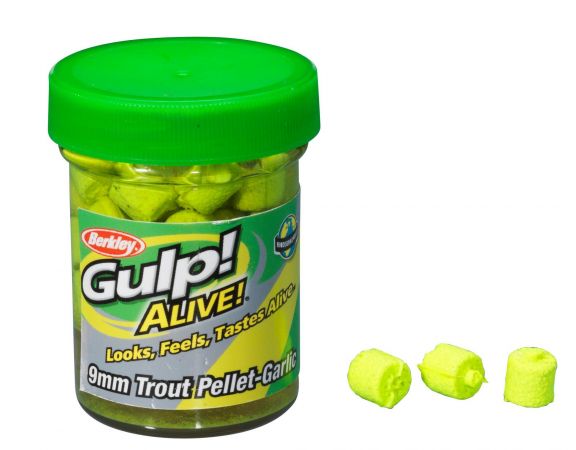 Berkley Gulp! Alive! Trout pellet, Garlic Chartreuse, 9 mm