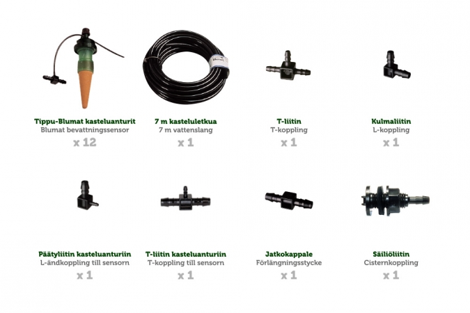 Kastelusarja  Blumat Set 12 säiliöliittimellä