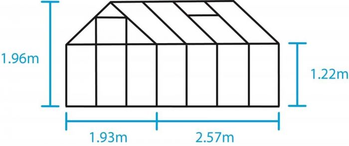 Kasvihuone Halls Popular 5,0 m² turvalasilla, vihreä väri