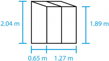 Kasvihuone Halls Qube Lean-to 0,8 m² turvalasilla, musta runko