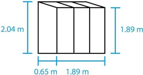 Växthus Halls Qube Lean-to 1,2 m² säkerhetsglas, svart stomme