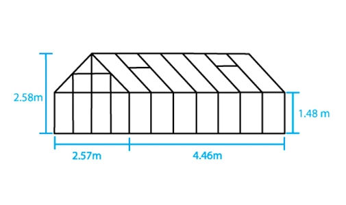 Kasvihuone Halls Magnum 11,5 m² 6 mm kennolevyllä, alumiini