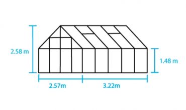 Kasvihuone Halls Magnum 8,3 m² 6 mm kennolevyllä, alumiini