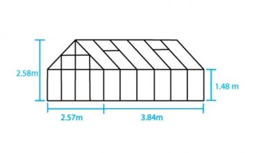 Kasvihuone Halls Magnum 9,9 m² 6 mm kennolevyllä, alumiini