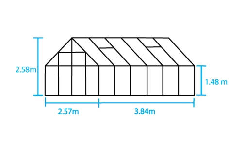 Kasvihuone Halls Magnum 9,9 m² turvalasilla, vihreä väri