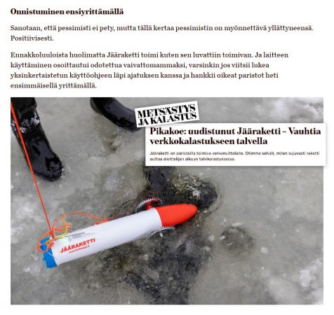 Verkonuittolaite Jääraketti