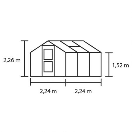 VISNINGSMODELL JAKOBSTAD Växthus Juliana Compact 5,0 m² säkerhetsglas, antrasit/svart stomme
