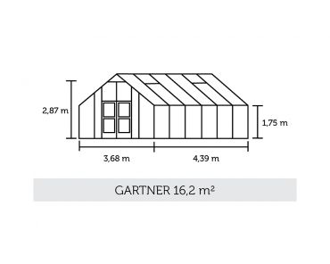 Kasvihuone Juliana Gardener 16,2 m² 10 mm kennolevyllä, alumiini/musta väri