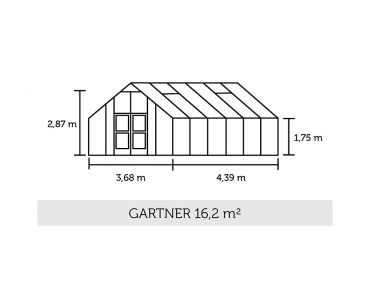 Växthus Juliana Gardener 16,2 säkerhetsglas