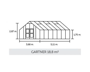 Växthus Juliana Gardener 18,8 m² 10 mm isolerplast, antracit/svart färg