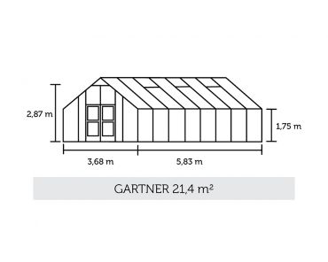 Växthus Juliana Gardener 21,4 antracit isolerplast