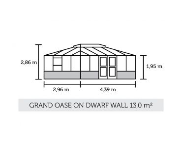 Kasvihuone Juliana Grand Oasis 13,0 m² muurille, turvalasilla, antrasiitin harmaa