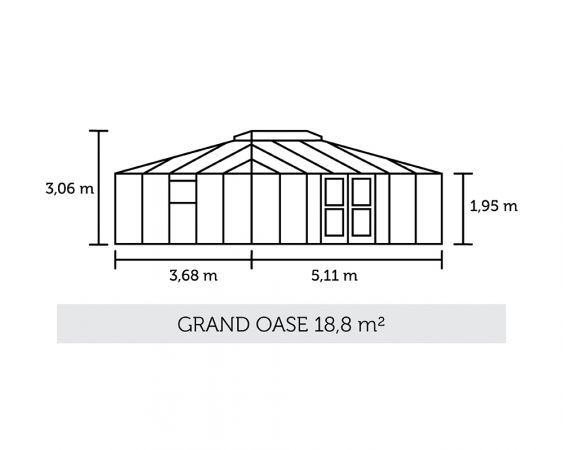 Växthus Juliana Grand Oasis 18,8 m² säkerhetsglas, antracitgrå