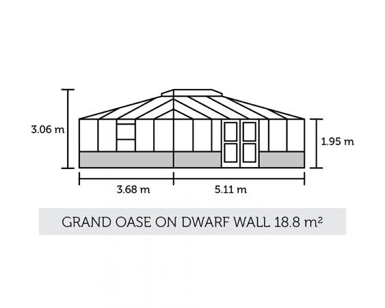 Kasvihuone Juliana Grand Oasis 18,8 m² muurille, turvalasilla, antrasiitin harmaa