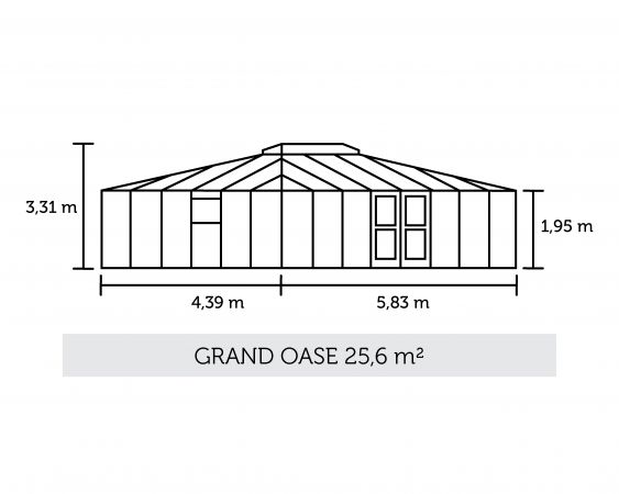 Kasvihuone Juliana Grand Oasis 25,6 m² turvalasilla, antrasiitin harmaa