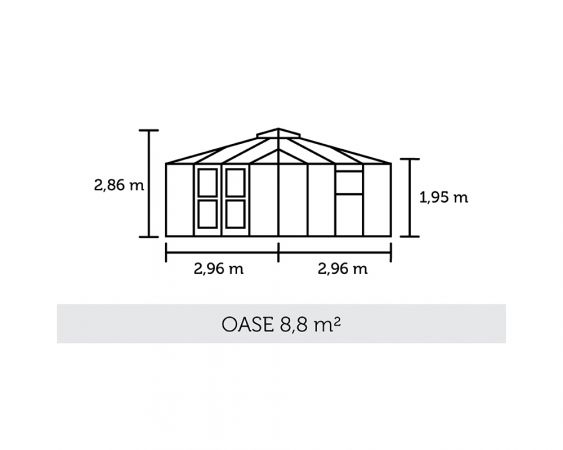 Kasvihuone Juliana Oasis 8,8 m² turvalasilla, antrasiitti/musta väri