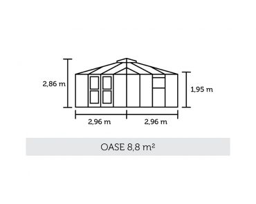 Huvimaja - Kasvihuone Oasis 8,8 antrasiitti