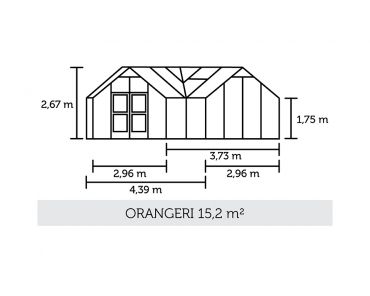 Kasvihuone Juliana Orangeri 15,2 m² 3mm turvalasilla, antrasiitti/musta väri