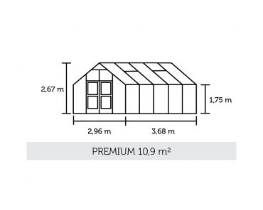 Kasvihuone Juliana Premium 10,9 m² turvalasilla, antrasiitti/musta väri