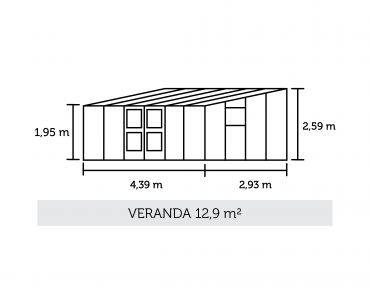 Växthus Juliana Veranda 12,9 antracit