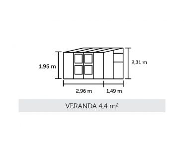 Växthus Juliana Veranda 4,4 antracit