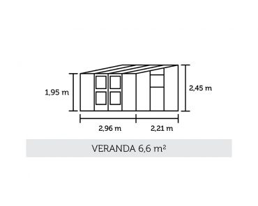 Kasvihuone Juliana Veranda 6,6 antrasiitinharmaa