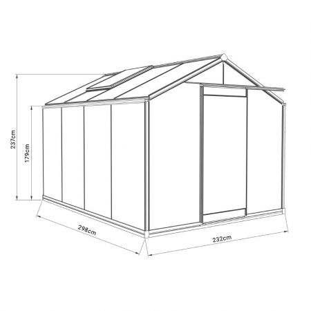 Växthus ACD Prestige Retro 7 m² säkerhetsglas