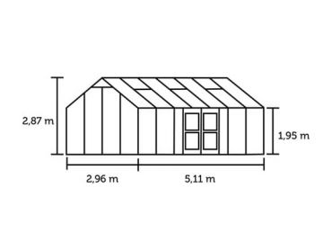 Juliana Jubile 60 15,1 m² turvalas -kasvihuonepaketti varuste-edulla