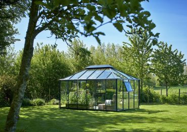 Modellväxthus Helsingfors Juliana Grand Oasis 13,0 m² säkerhetsglas, antracitgrå