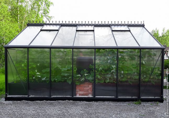 Växthus Juliana Gardener 18,8 m² 10 mm isolerplast, antracit/svart färg