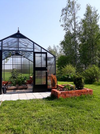 Växthus Juliana Gardener 18,8 m² 10 mm isolerplast, antracit/svart färg