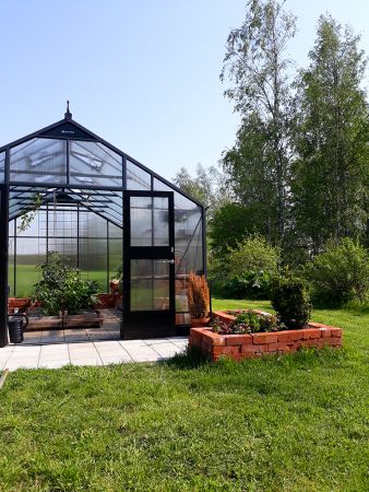 Kasvihuone Juliana Gardener 18,8 m² 10 mm kennolevyllä, antrasiitti/musta väri