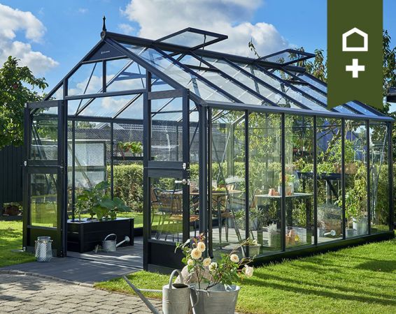 Juliana Premium 13,0 m² -växthuspaket med tillbehör till specialpris