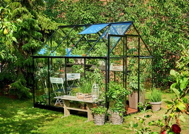 Esittelyhuone Halls Qube 4,7 m² turvalasilla, musta