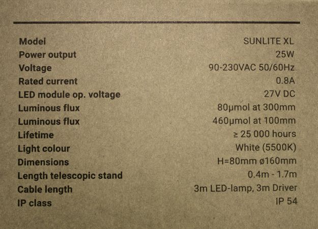 SunLite led-kasvivalo XL, valkoinen
