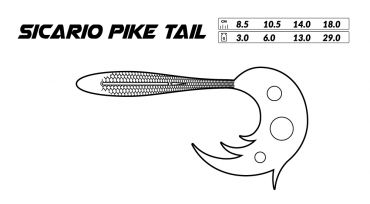 Jigi Sicario Pike Tail Mikado, väri: Spotted Bullhead