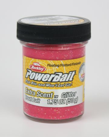 Syöttitahna Berkley PowerBait, Glitter (hile), Fluo Red, 50 g
