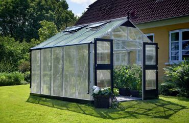 Växthus Juliana Premium 10,9 m² 10mm isolerplast, alu/svart färg