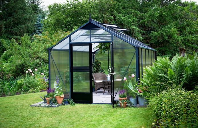 Växthus Juliana Premium 13,0 m² 10mm isolerplast, antracit/svart färg