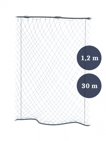 Stolpgrimnät 120mm x 1,2/1,8 garn 0,30 längd 30m, Pietari dubbelteln