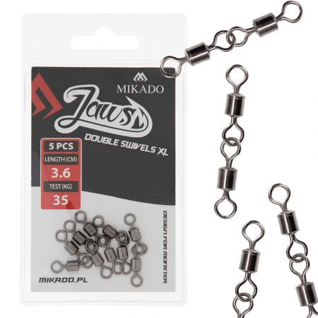 Stingerleikari Mikado Jaws Double Swivels XL, 5 kpl
