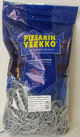 Fisknät 38mm 3,0m garn 0,12 längd 60m, Pietari dubbelteln 