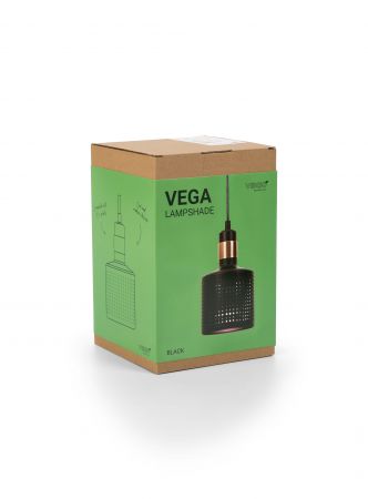 Vega lampskärm med kabel, musta